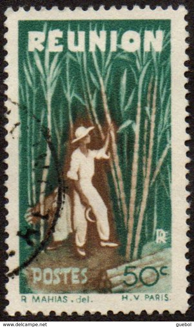 Réunion Obl. N° 265 - Détail De La Série émise En 1947 - 50c Vert Et Brun - Gebraucht