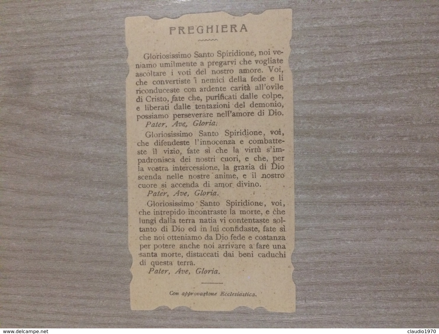 Santino S. Spiridione Arcivescovo Di Tremitunte (Cipro) - Santini