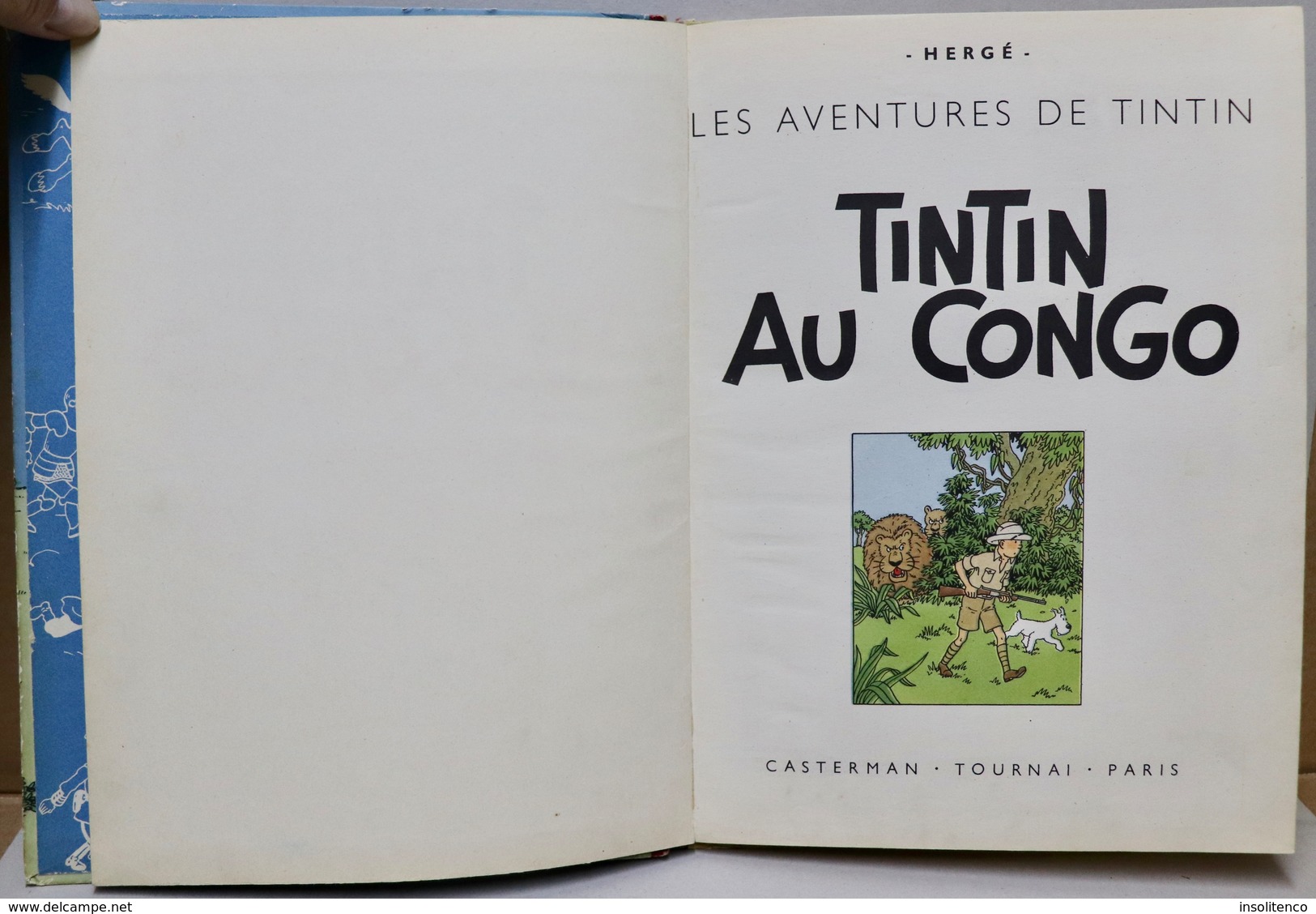 Tintin au Congo - Casterman - Dos  rouge - B2 - 1948 - Titre en noir - Edition belge - Etat moyen