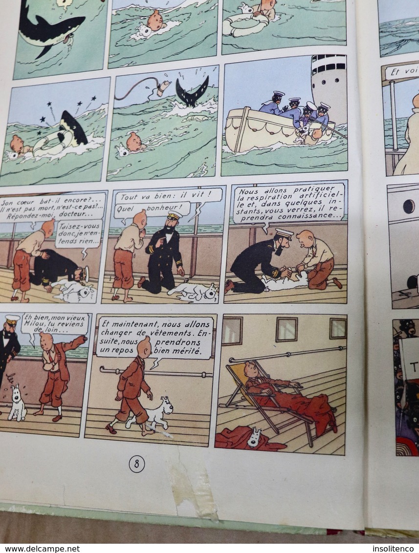 Tintin au Congo - Casterman - Dos  rouge - B2 - 1948 - Titre en noir - Edition belge - Etat moyen