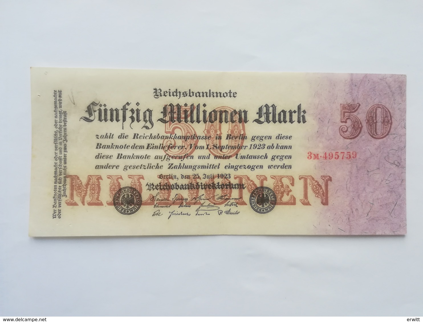 GERMANIA 50 MILLIONEN MARK 1923 - 50 Millionen Mark