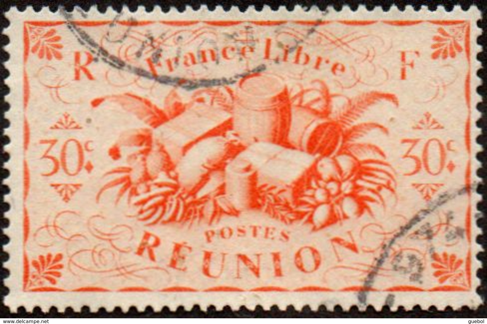 Réunion Obl. N° 236 - Détail De La Série De LONDRES - Productions - 30c Orange - Oblitérés