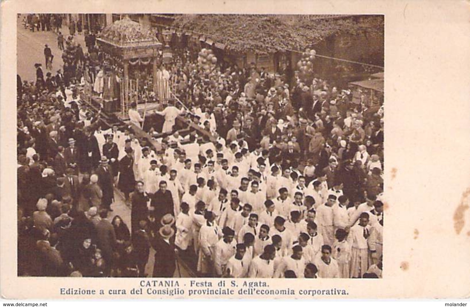 Catania - Festa Di S. Agata Provinciale Dell'economia Corporativa Italy Italia Vintage Postcard - Catania