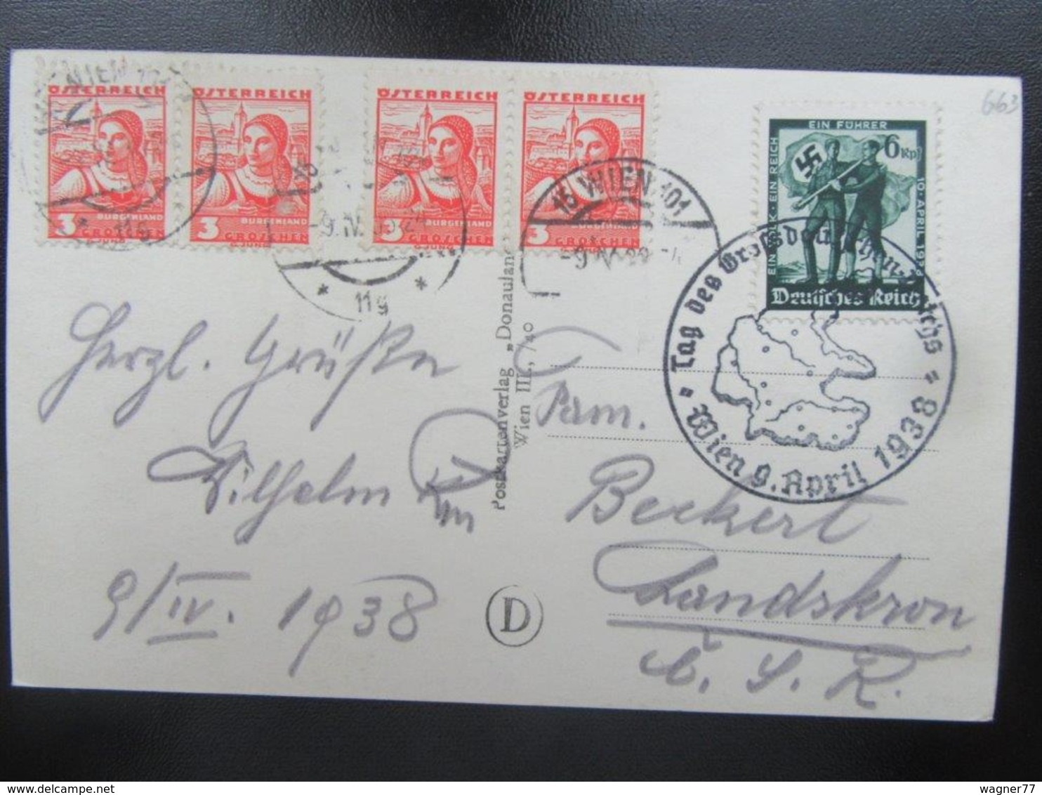 Postkarte Propaganda Hitler In Wien 1938 - Schöne Rückseite - Briefe U. Dokumente