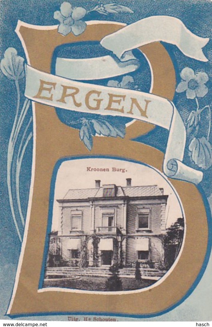 2603539Bergen, Kroonen Burg.poststepel 1908.(kanten Zijn Afgeknipt) - Altri & Non Classificati