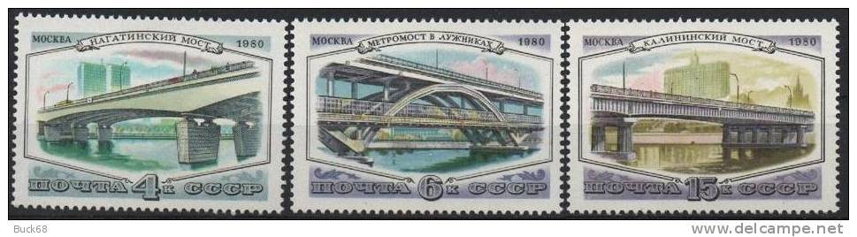 URSS RUSSIE 4761 à 4763 ** MNH Ponts Brücke Bridge - Unused Stamps