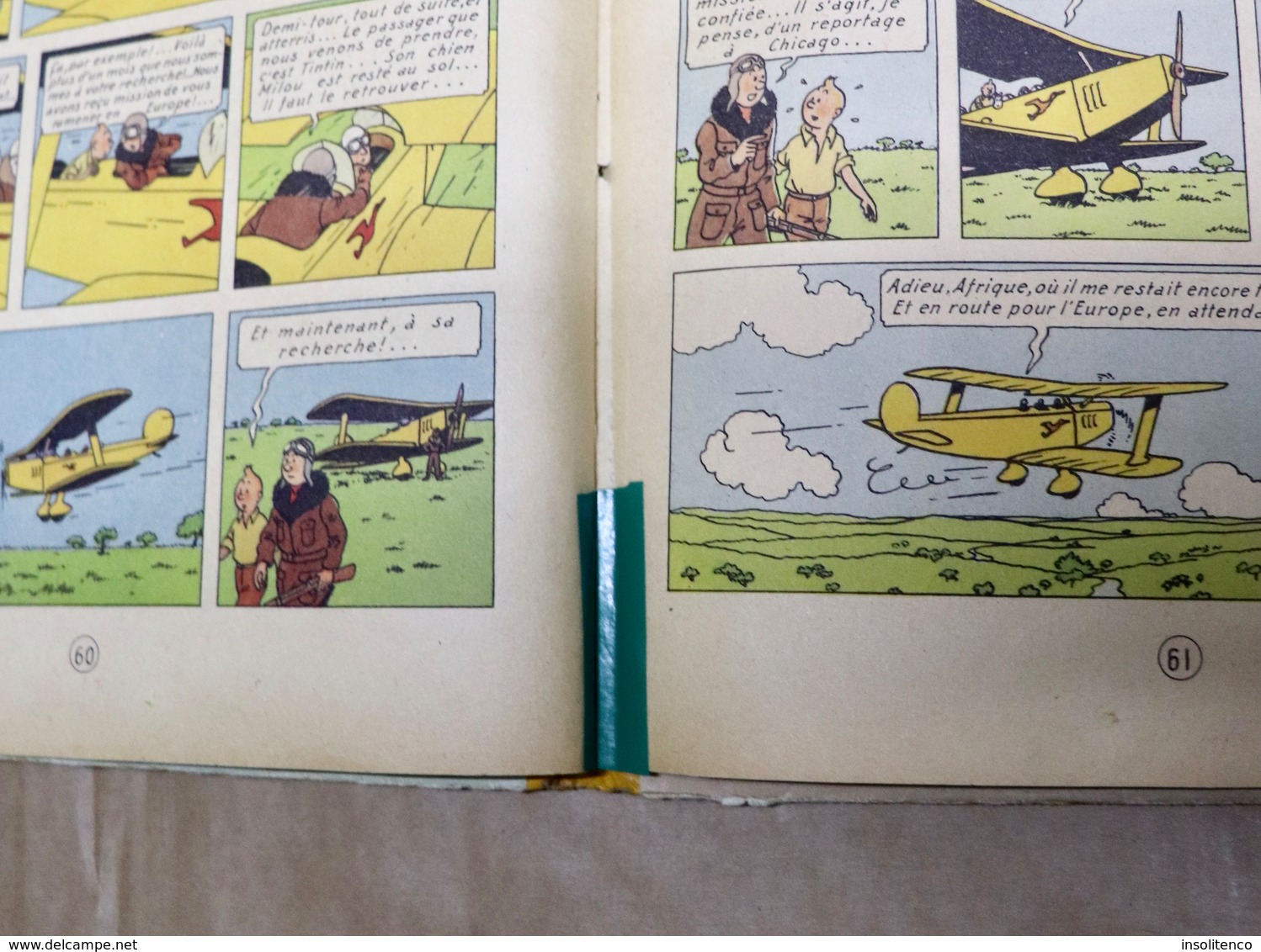 Tintin au Congo - Casterman - Dos jaune - B1 - 1946 - Titre en blanc  - 1ère édition originale couleur  - Bon état