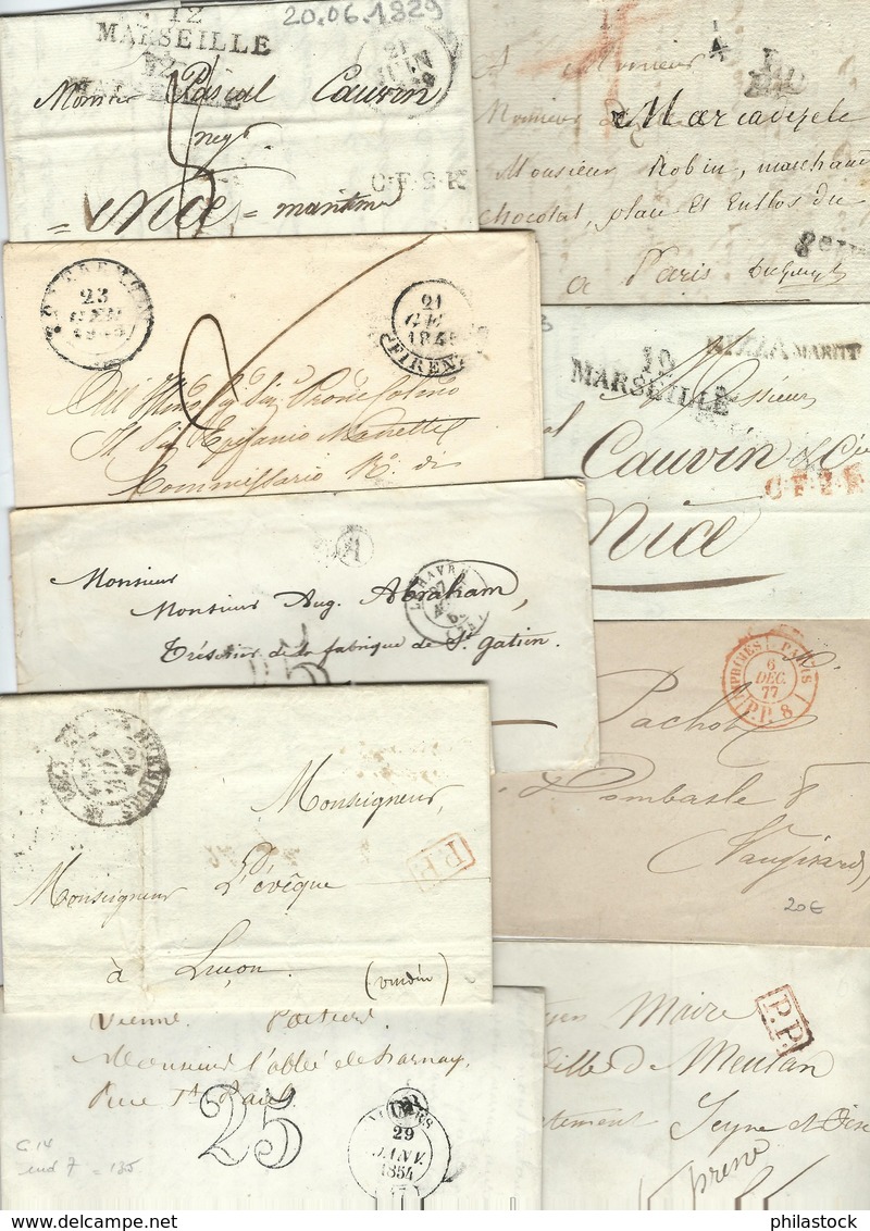 MARQUES POSTALES Bel Ensemble D'environ 400 Lettres France 19° La Plupart Entières Qq Rares étrangéres (bel état Général - 1801-1848: Précurseurs XIX