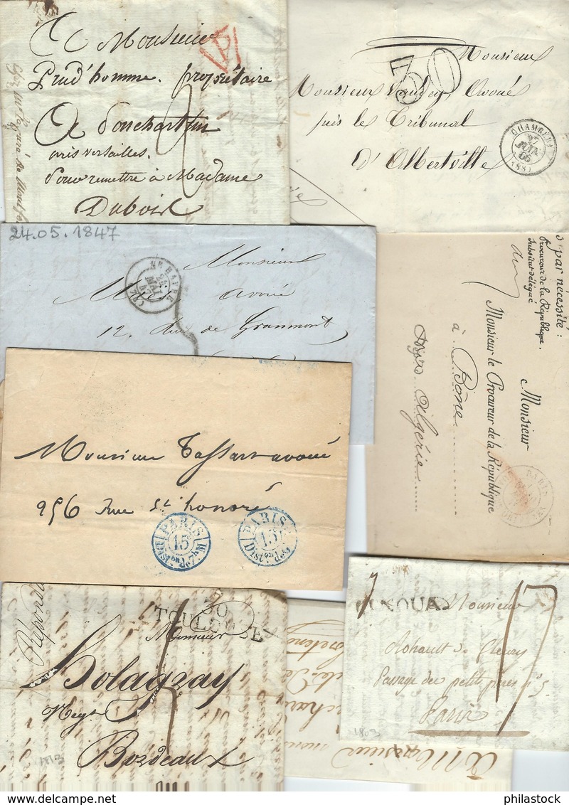 MARQUES POSTALES Bel Ensemble D'environ 400 Lettres France 19° La Plupart Entières Qq Rares étrangéres (bel état Général - 1801-1848: Précurseurs XIX