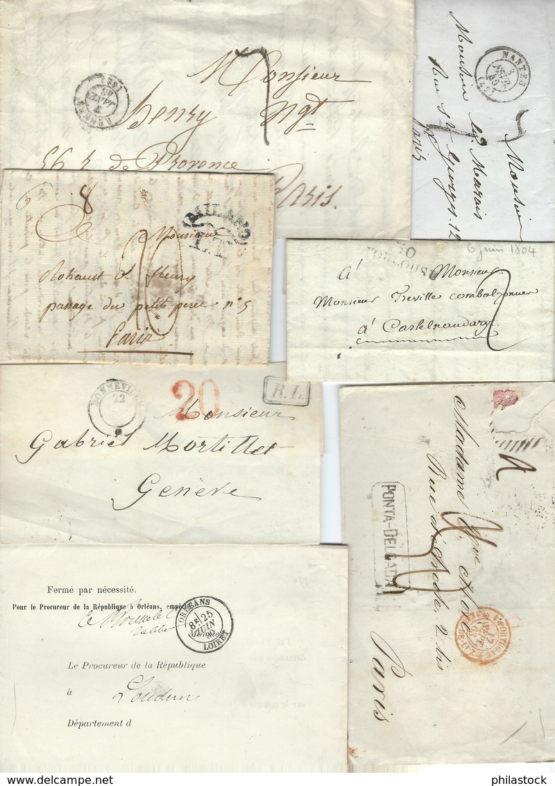 MARQUES POSTALES Bel Ensemble D'environ 400 Lettres France 19° La Plupart Entières Qq Rares étrangéres (bel état Général - 1801-1848: Précurseurs XIX