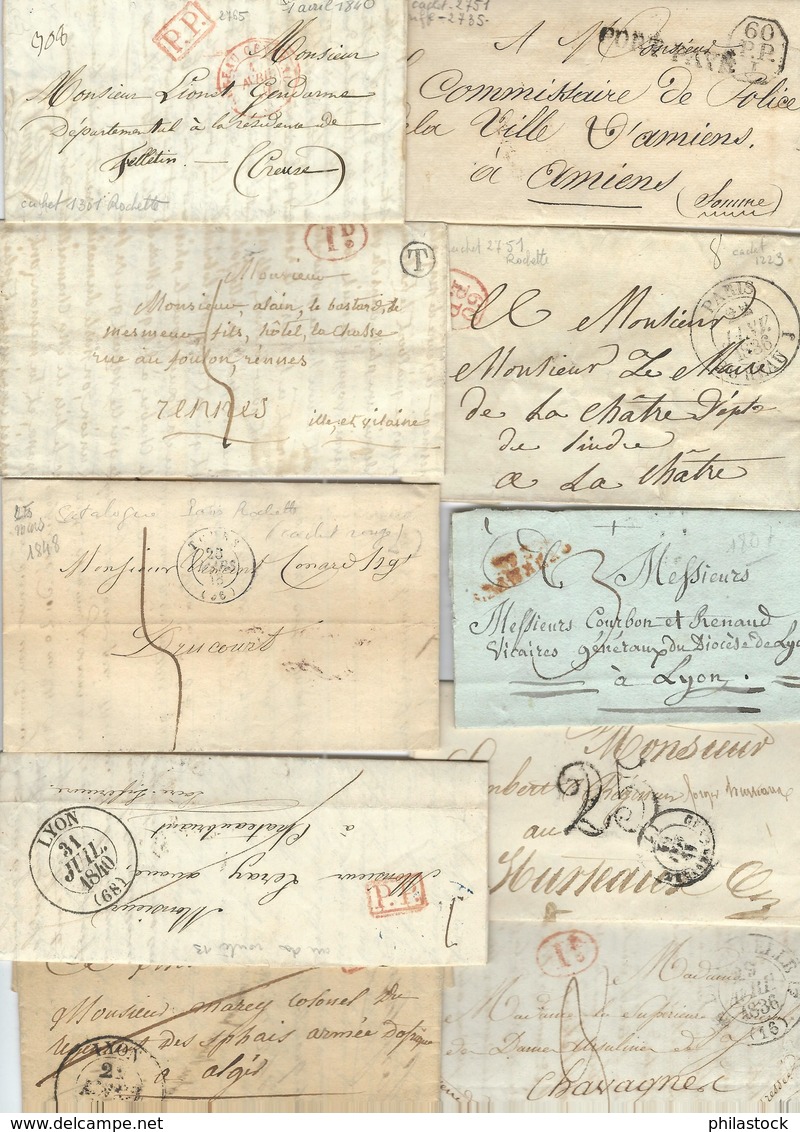 MARQUES POSTALES Bel Ensemble D'environ 400 Lettres France 19° La Plupart Entières Qq Rares étrangéres (bel état Général - 1801-1848: Précurseurs XIX