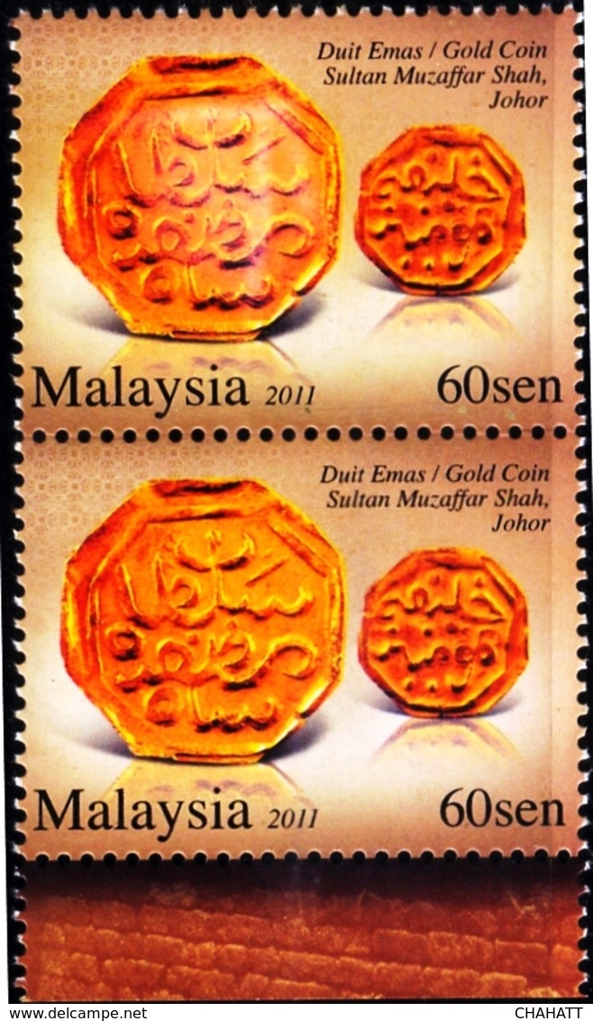 COINAGE-GOLD COINS OF SULTAN MUZAFFAE SHAH-PAIR-MALAYSIA-2011-VARIETY-MNH-H-628 - Münzen