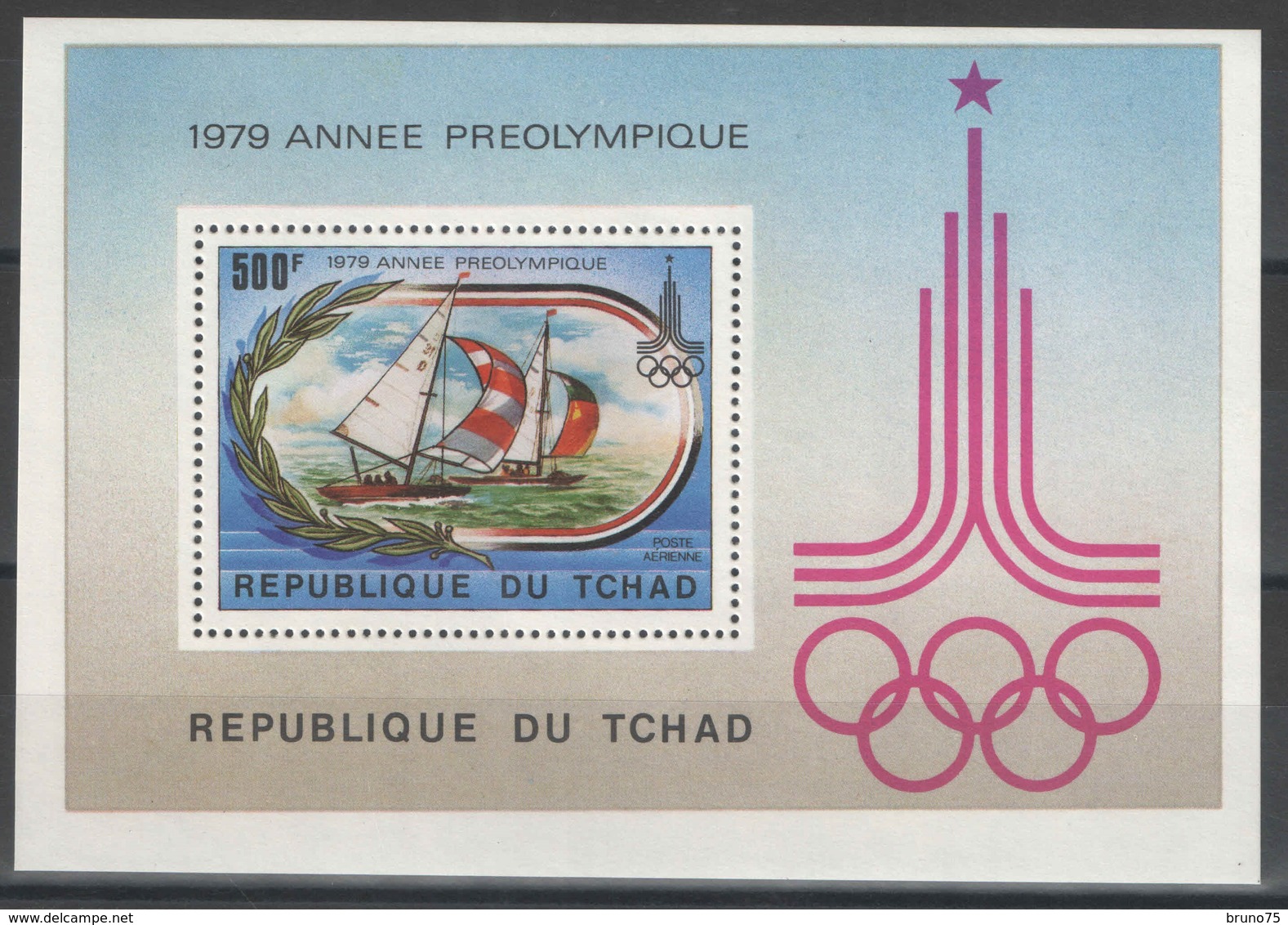 Tchad - Bloc - BF - YT 30 ** MNH - 1979 - Jeux Olympiques De Moscou - Voile - Sailing - Tchad (1960-...)