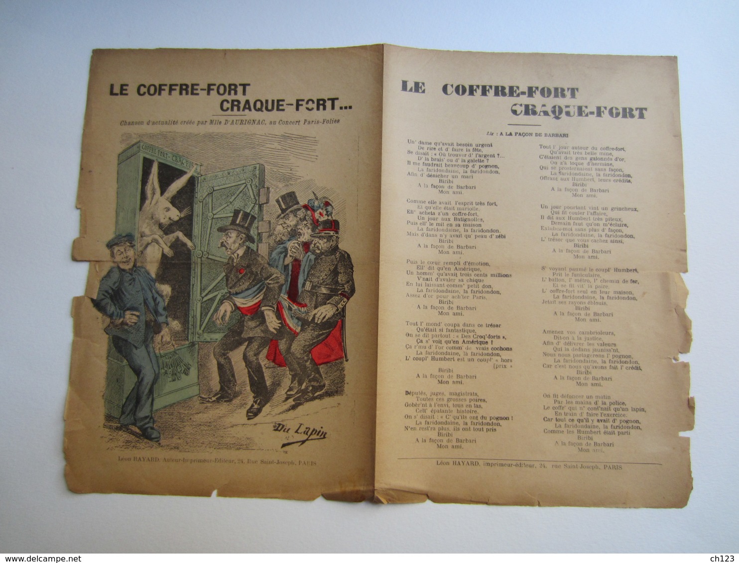 Partition Musicale Affaire HUMBERT - Le Coffre-fort Craque Fort De Melle D'Aurignac - Scores & Partitions