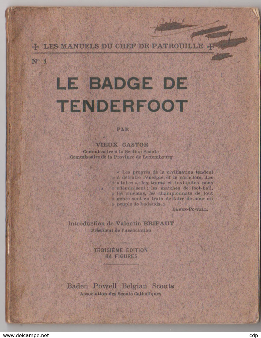 Scoutisme  Le Badge De Tenderfoot  1927 - Padvinderij