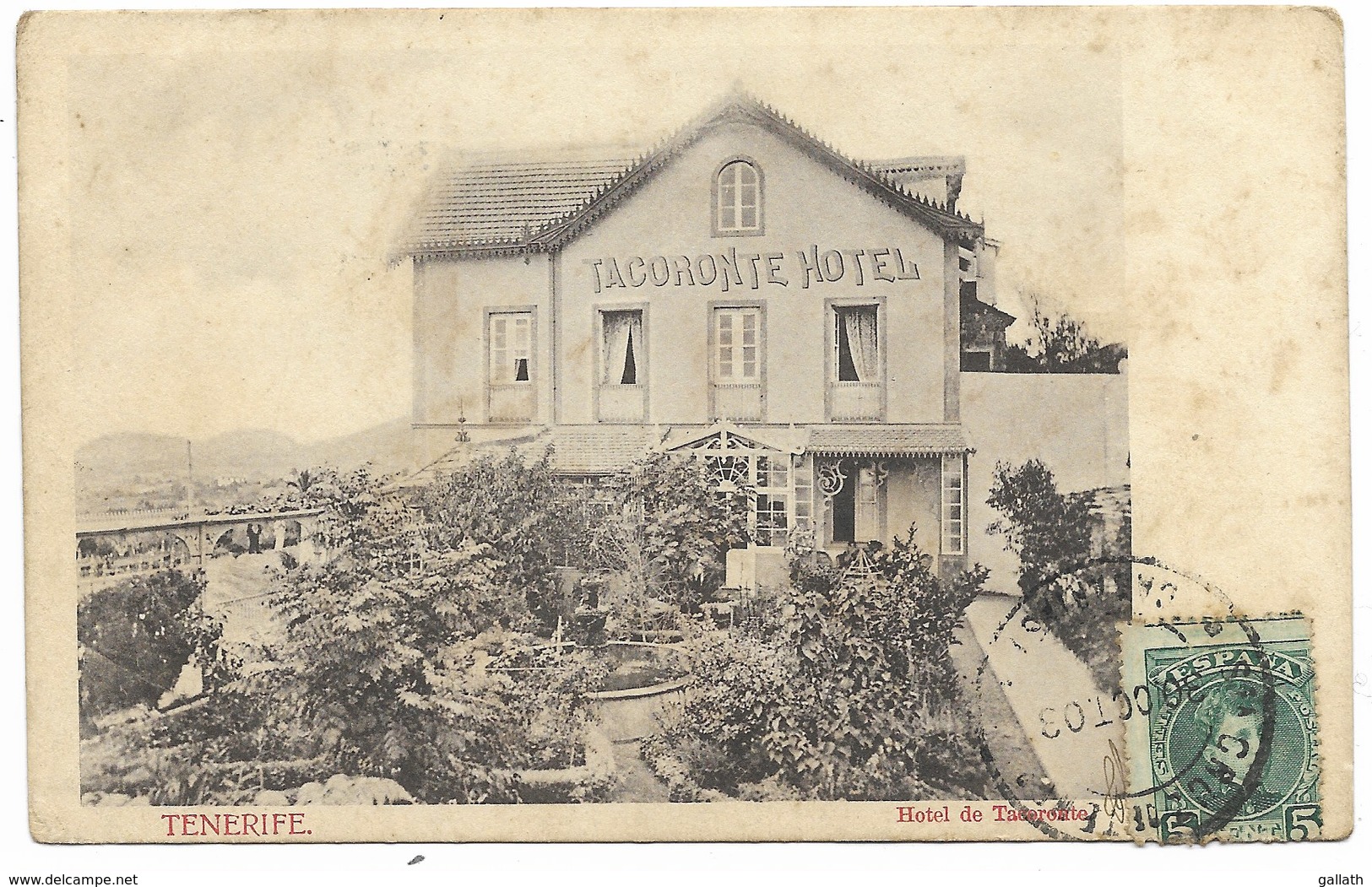 TENERIFE-Hotel De Tacoronte...1903  (rousseurs) - Tenerife