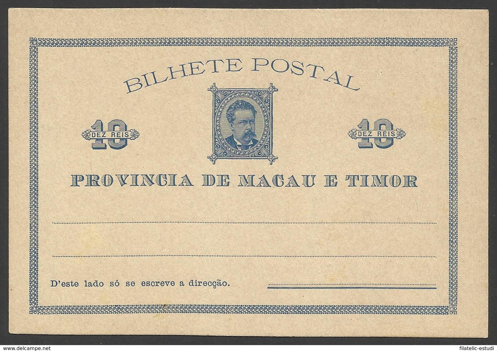 Macao Y Timor Postal Prefranqueada 1885  Sin Circular - Sin Clasificación
