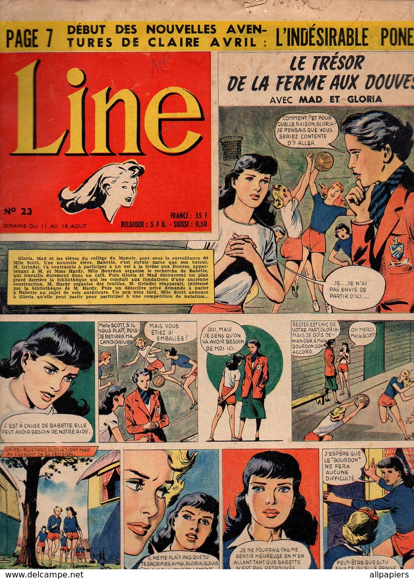 Line N°23 Le Trésor De La Ferme Aux Douves - Nos Histoires Vraies - Caroline - Belle Du Ballet - Pier Angeli De 1955 - Line