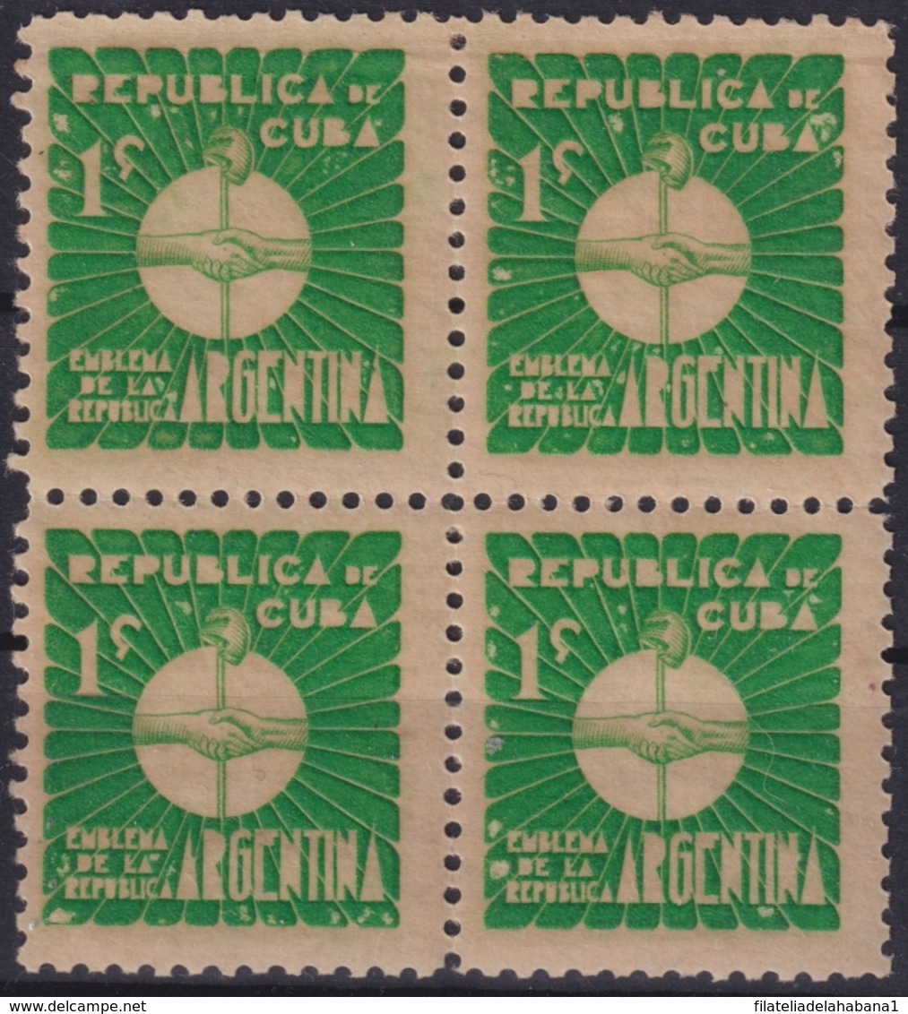 1937-341 CUBA REPUBLICA 1937 Ed.305 1c MNH ARGENTINA WRITTER & ARTIST. ESCRITORES Y ARTISTAS BLOCK 4. - Neufs