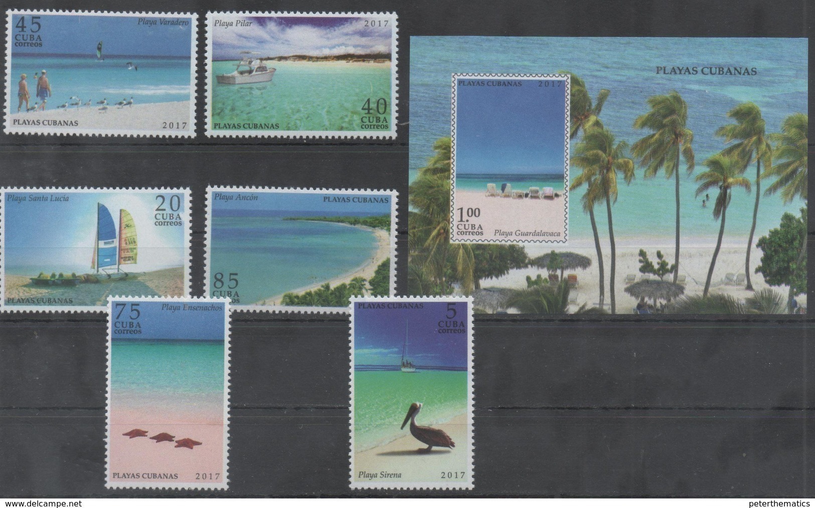 TOURISM, 2017, MNH, BEACHES, BOATS, BIRDS, PELICANS, STARFISH, SAILING, 6v+S/SHEET - Other & Unclassified