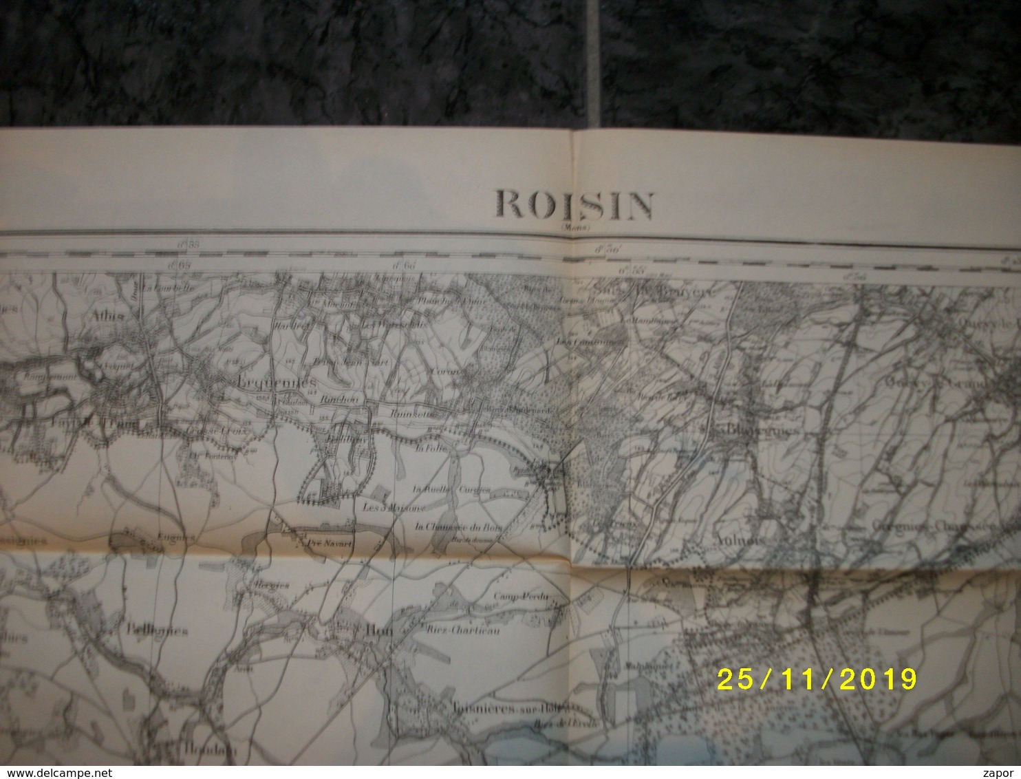 Carte Topographique De Roisin (Angre - Autreppe - Atis - Aulnois - Havay - Rouverois - Maubeuge - Bavai) - Cartes Topographiques