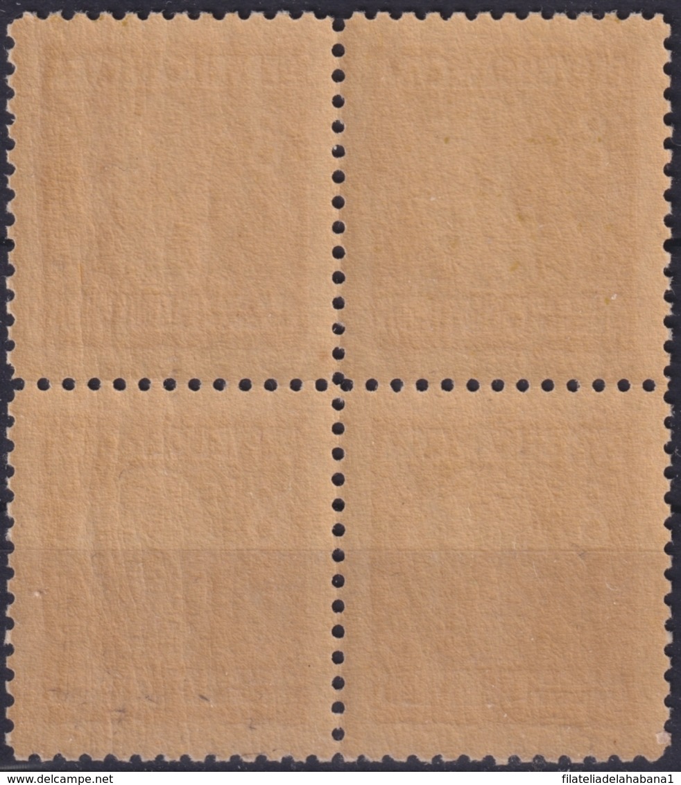 1937-359 CUBA REPUBLICA 1937 Ed.315 8c MNH ABRAHAM LINCOLN US WRITTER & ARTIST. ESCRITORES Y ARTISTAS BLOCK 4. - Unused Stamps