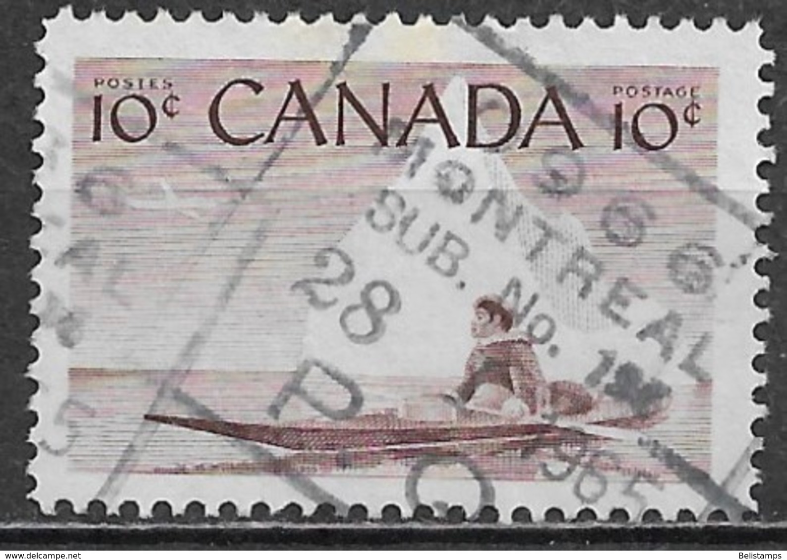 Canada 1955. Scott #351 (U) Eskimo And Kayak ** Complet Issue - Used Stamps