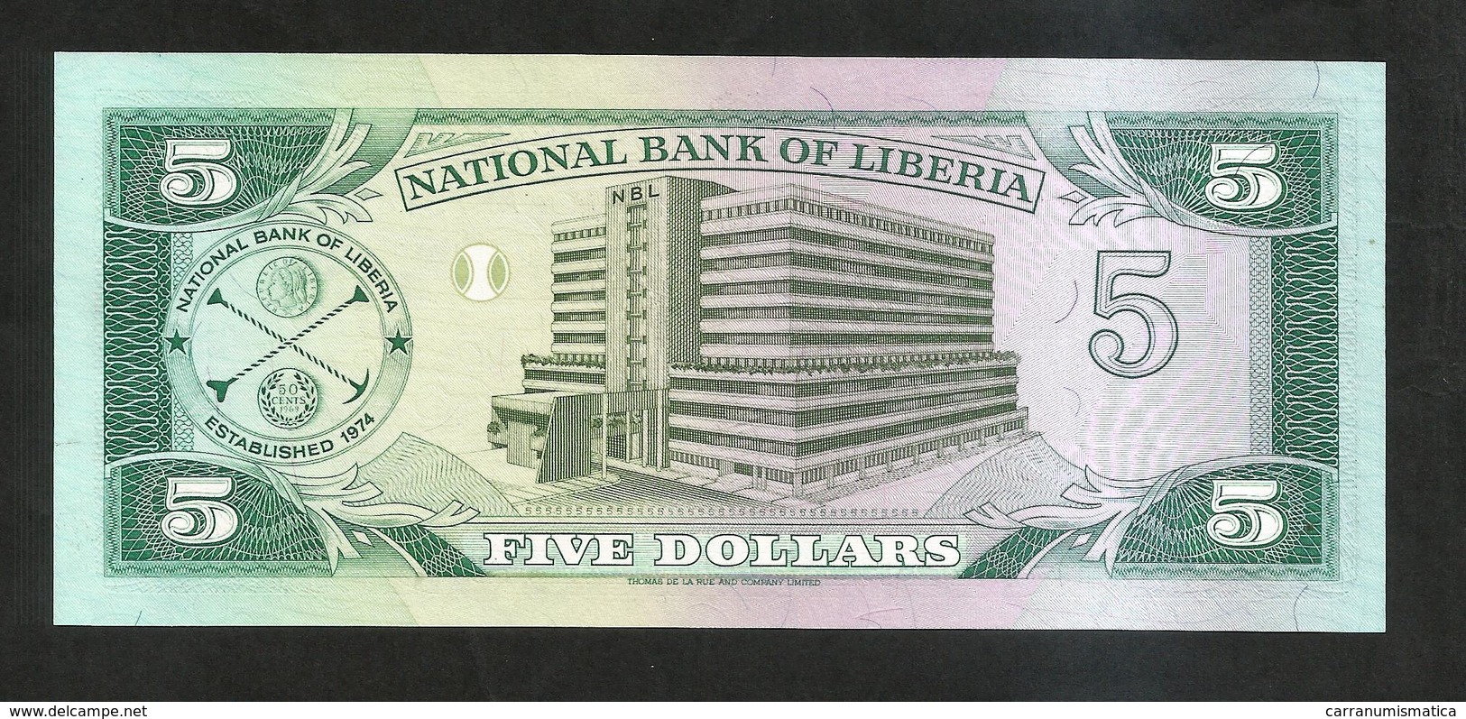 LIBERIA  - NATIONAL BANK Of LIBERIA - 5 DOLLARS (1991) - Liberia