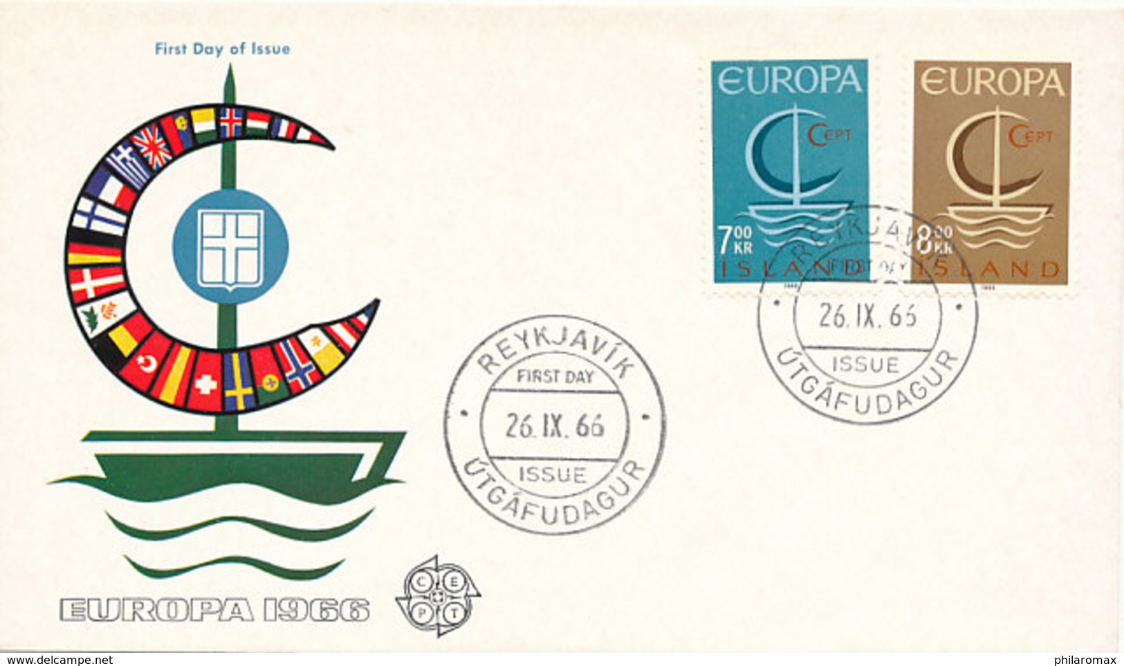 DC-2057 FDC EUROPA CEPT 1966 - ICELAND - 1966