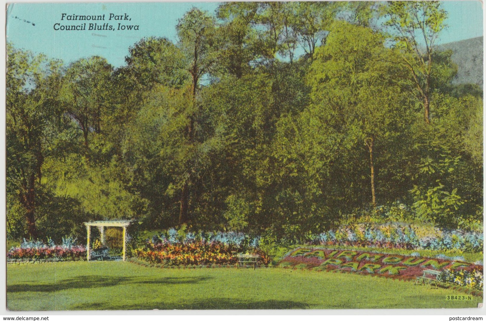 Council Bluffs IA Iowa Fairmount Park 1947 Postcard - Council Bluffs