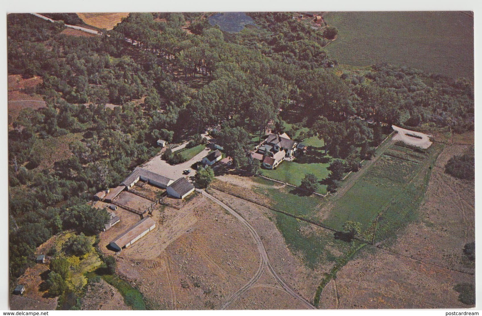WY Wyoming Sheridan Bradford Brinton Memorial Postcard Aerial View - Sheridan