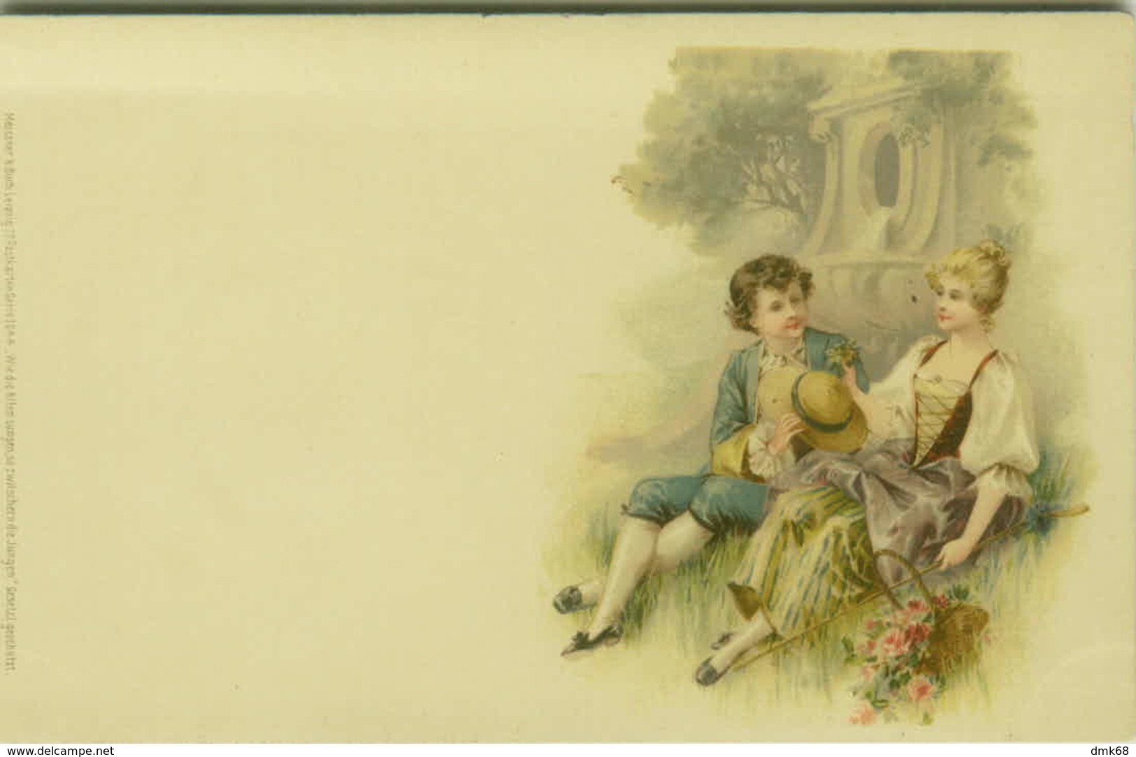 MEISSNER & BUCK ART NOUVEAU POSTCARD 1900s - COUPLE & FLOWERS - SERIE.104/4 ( BG704) - Autres & Non Classés