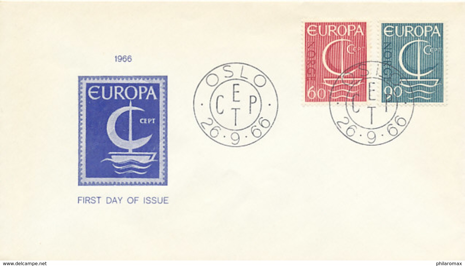 DC-2069 FDC EUROPA CEPT 1966 - NORWAY - 1966