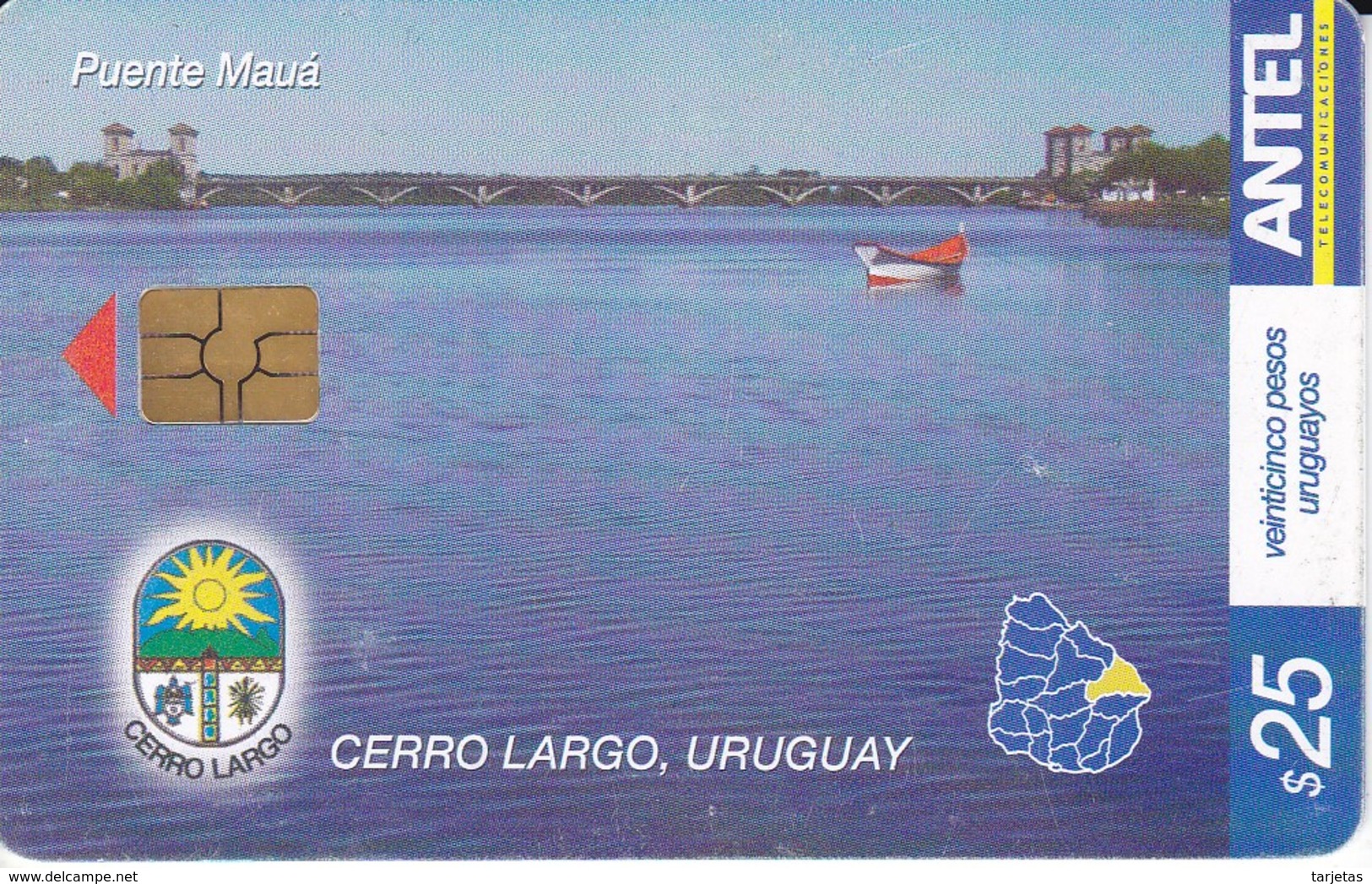 Nº 373 TARJETA DE URUGUAY DE PUENTE MAUA EN CERRO LARGO - Uruguay