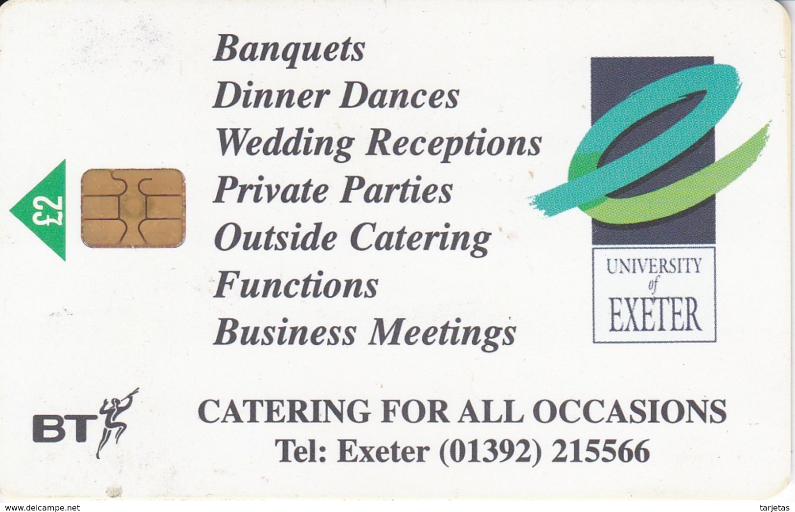 TARJETA DEL REINO UNIDO DE UNIVERSITY OF EXETER - EXPIRY DATE JUNE 1998 - BT Promotie