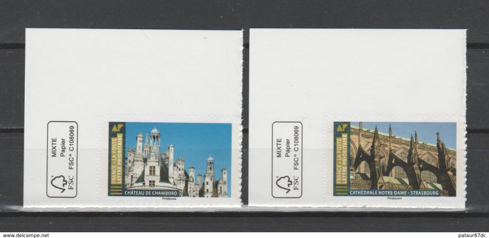 FRANCE / 2019 / Y&T N° AA 1674A/1675A ** : "Histoires De Styles" (Chambord/Strabourg) TVP LP Feuille Adhésive X 1 CdFFSC - Autres & Non Classés