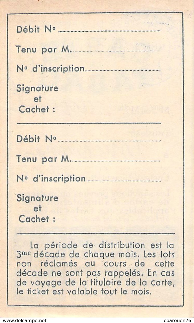 lot cartes de tabac Compiègne Oise 1946 1947  timbre fiscal contribution