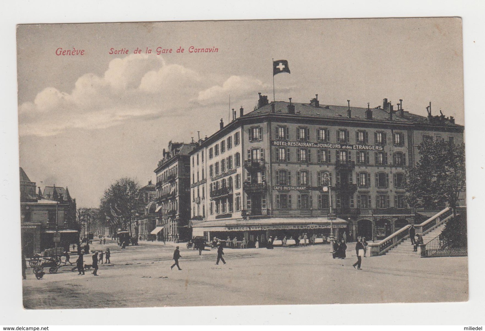 AC192 - SUISSE - GENEVE - Sortie De La Gare De Cornavin - Hôtel Café Restaurant - Genève