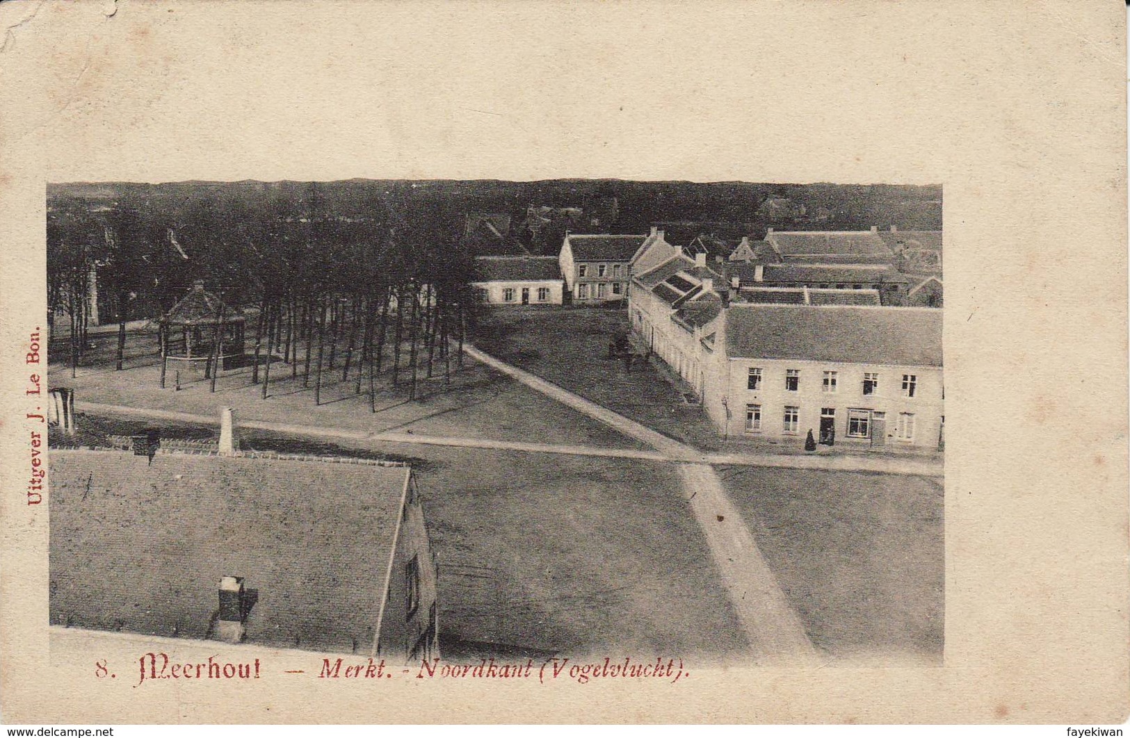 Meerhout - Zicht Op Merkt Kant Noord - Vogelvlucht 1909 - Meerhout