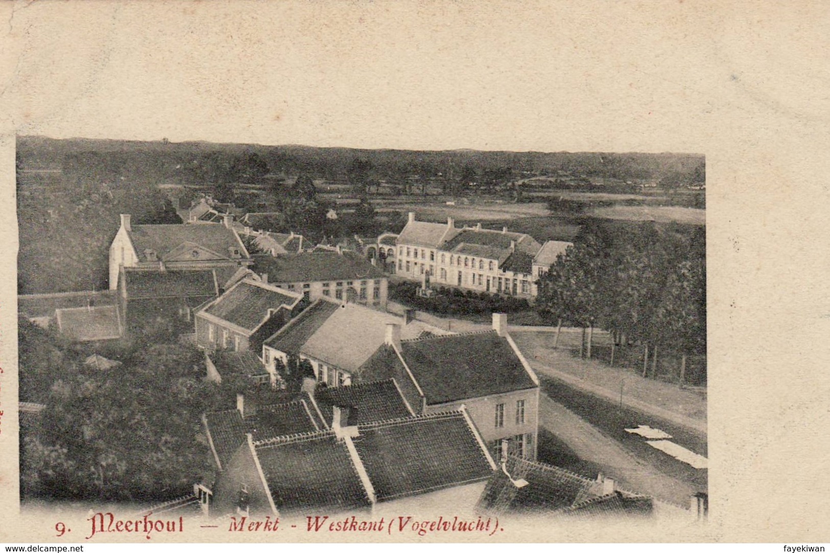 Meerhout - Zicht Op Merkt Kant West - Vogelvlucht 1909 - Meerhout