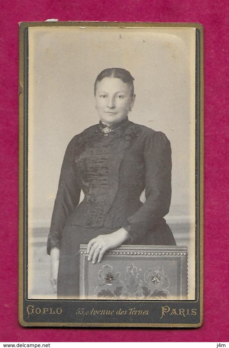 Ancienne PHOTO CDV Circa 1880 De GOPLO à PARIS ( 75)..FEMME, MODE, TOILETTE, BIJOUX - Old (before 1900)