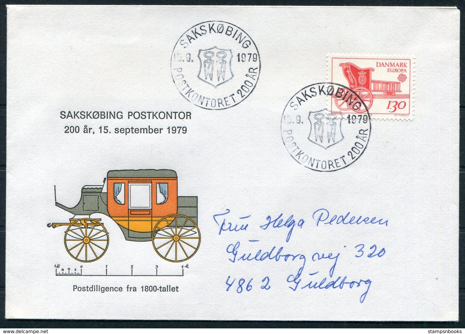 1979 200th Anniversary Postkontor X 7 Covers.Nakskov Rodby Maribo Nysted Vordingborg Nykobing Sakskobing. Slania Europa - Covers & Documents