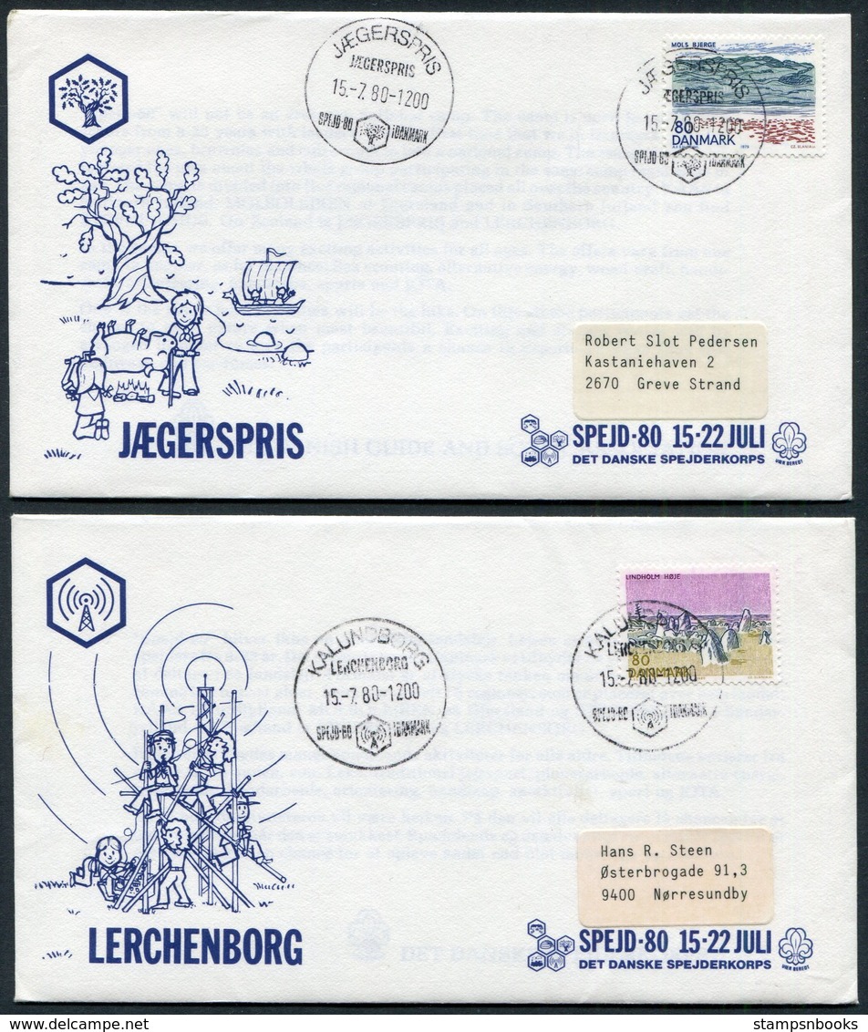 1980 Denmark X 5 Det Danske Spejderkorps Scout Covers. - Covers & Documents