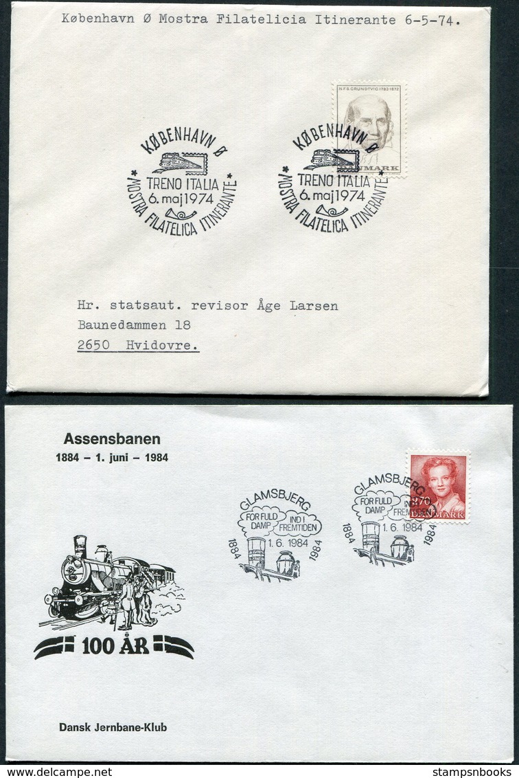 1967-89 Denmark X 10 Railway / Train Illustrated Postmark Covers. - Covers & Documents