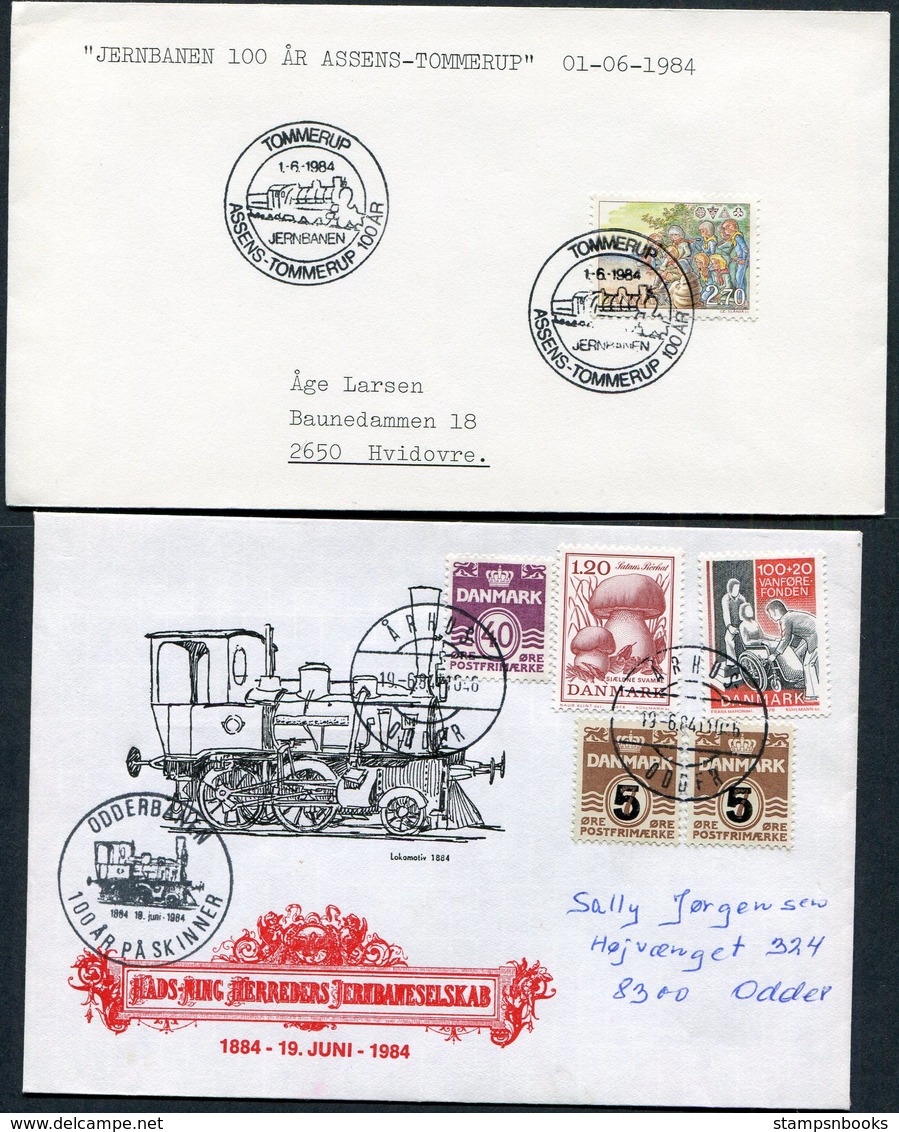 1967-89 Denmark X 10 Railway / Train Illustrated Postmark Covers. - Covers & Documents