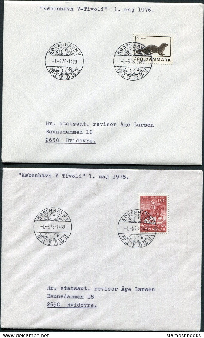 1976-87 Denmark X 9 Tivoli Garden Postmark Covers. - Covers & Documents