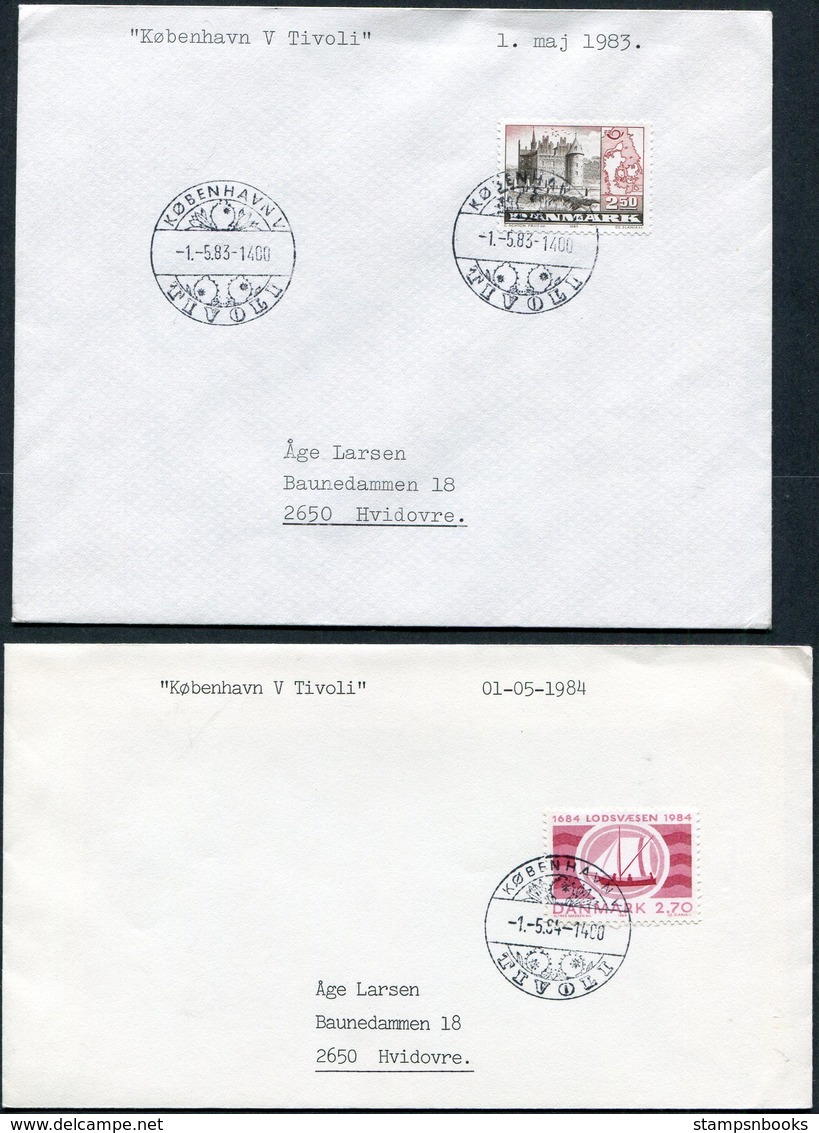 1976-87 Denmark X 9 Tivoli Garden Postmark Covers. - Covers & Documents