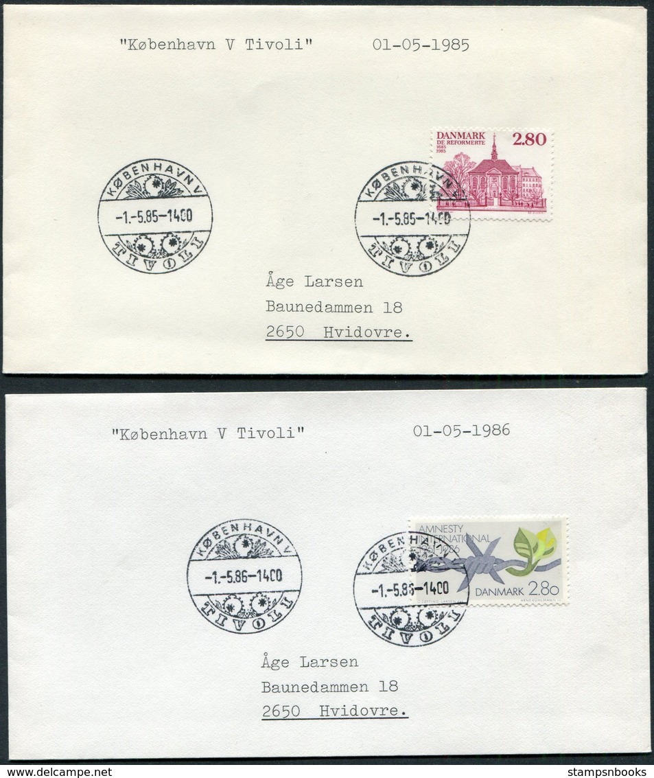 1976-87 Denmark X 9 Tivoli Garden Postmark Covers. - Covers & Documents