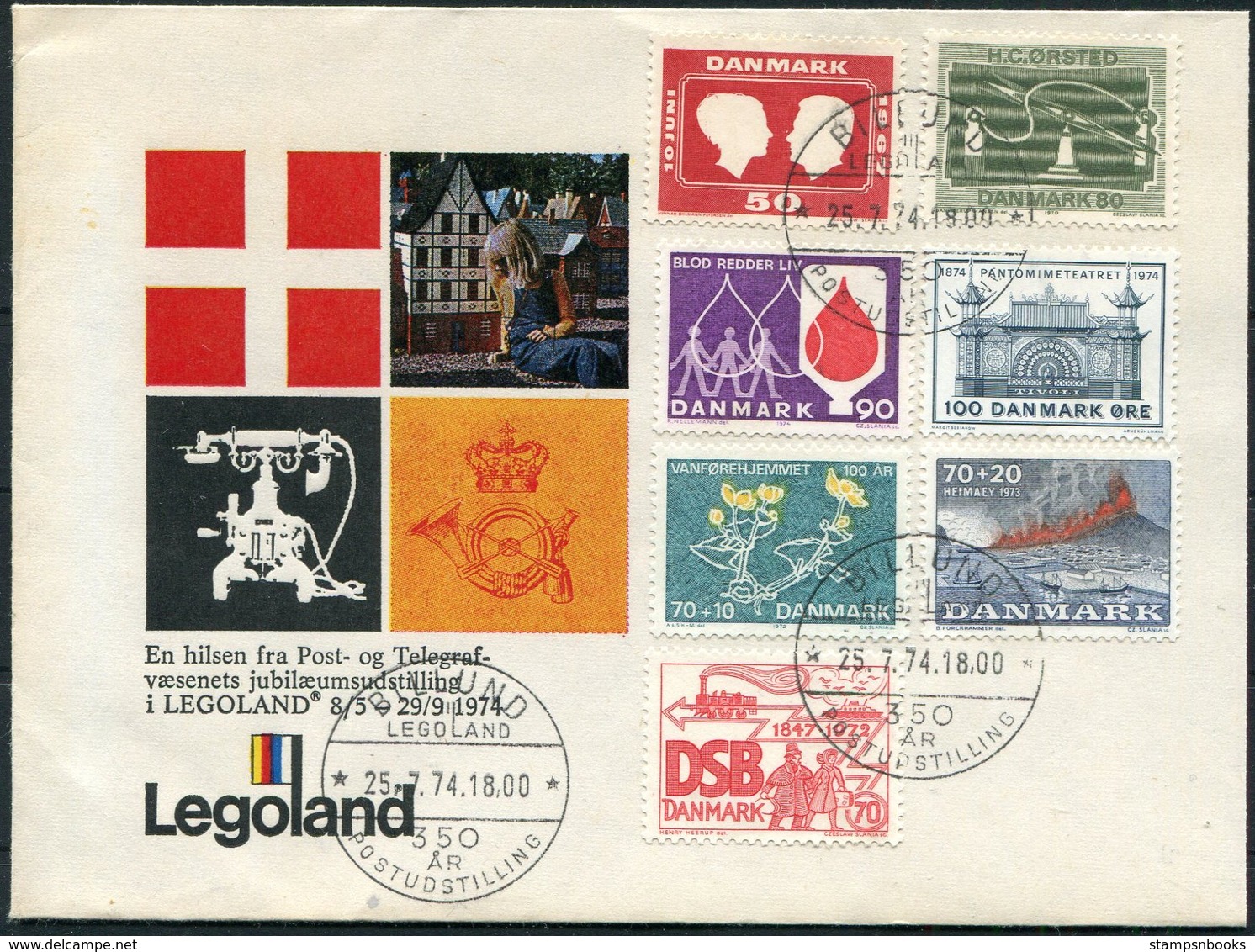 1974 Denmark Billund Legoland Postmark Cover. Slania - Covers & Documents