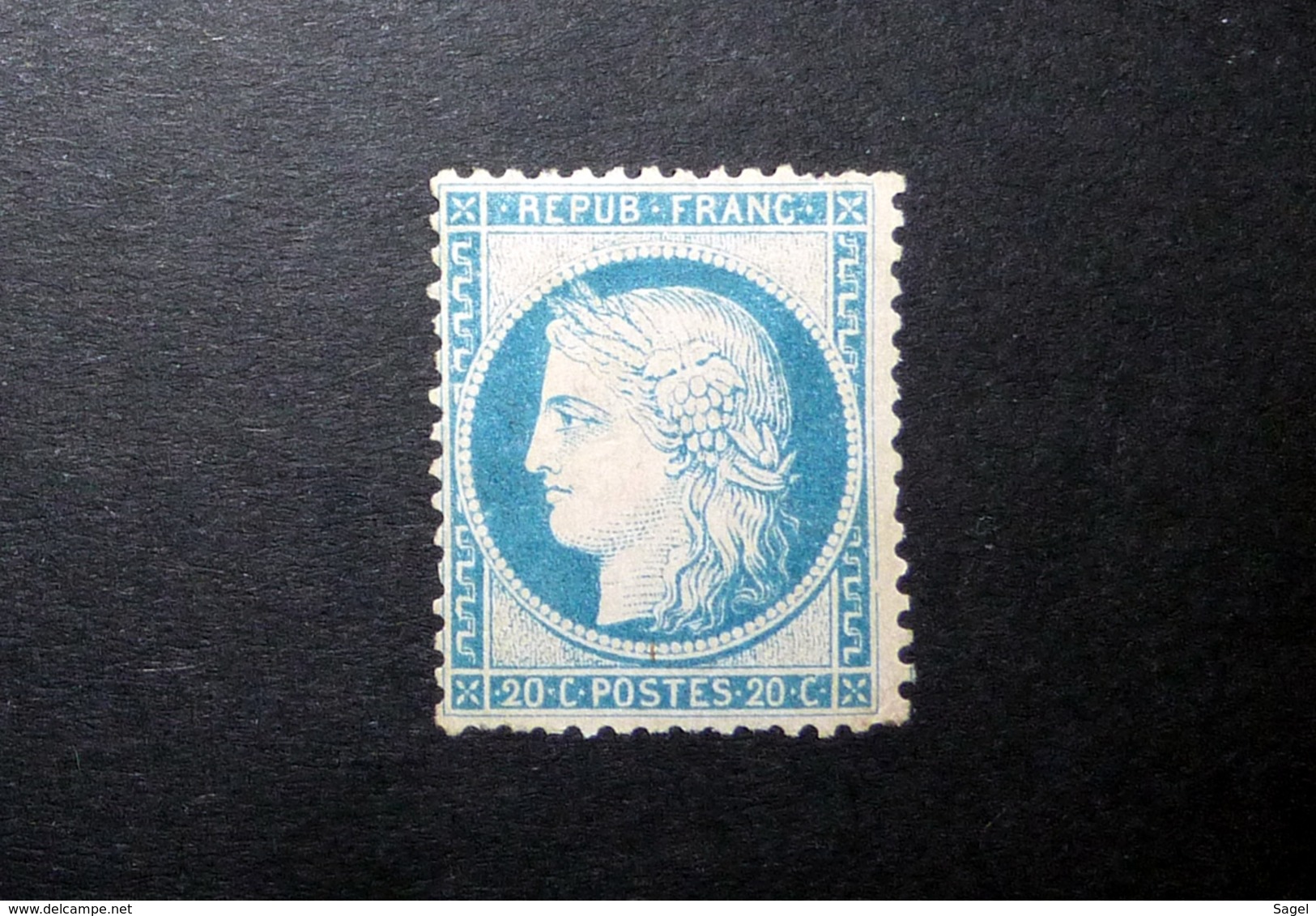 FRANCE 1870 N°37 (*) (CÉRÈS. SIÈGE DE PARIS. 20C BLEU. LÉGENDE REPUB FRANC) - 1870 Siège De Paris